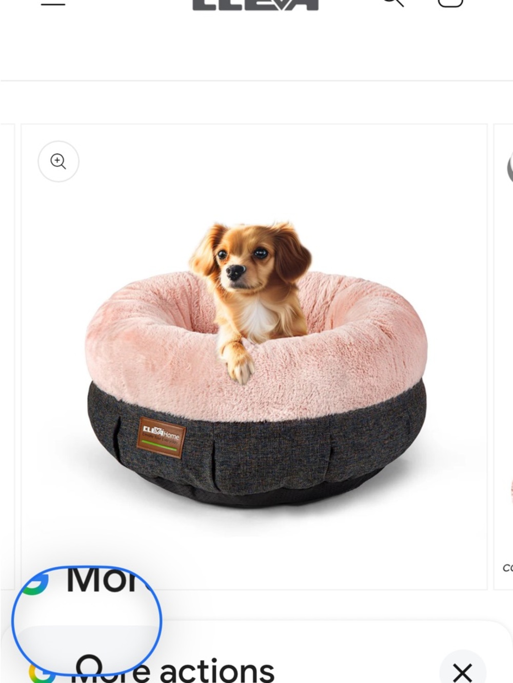 🩷 ClevaHome Plush Pink & Gray Donut Cat Bed 🐾 - Picture 3 of 8